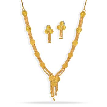 Traditional Godess Laxmi Inspired Coin Necklace With Earings For Women 1