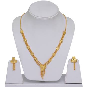 Traditional Godess Laxmi Inspired Coin Necklace With Earings For Women 2