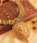 Divine Antique Blue Lakshmi Necklace Set