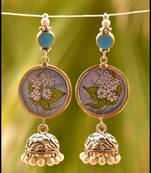 Pretty fluire handpainted dangler jhumka earrings