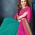 Pink embroidered georgette saree with blouse