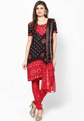 Bandhej Cotton Hand Work Dress Material 1