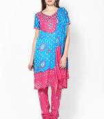 Amazing Pink Cotton Bandhej Dress material