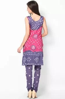Pink Grey Cotton Unstitched Salwar Suit Material