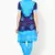 Beautiful Blue Cotton Bandhej Dress Material