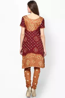 Brown Hand Work Dress Material