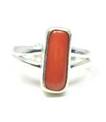 4.8ct Coral (Natural) Moonga 5.25 Ratti Sterling Silver Cut design Adjustable Ring