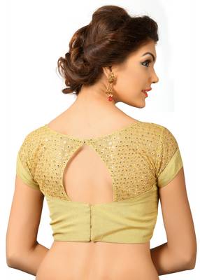 Gold Tissue Embrodiered Stitched Blouse 2