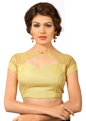 Gold Tissue Embrodiered Stitched Blouse 1