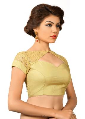 Gold Tissue Embrodiered Stitched Blouse 3
