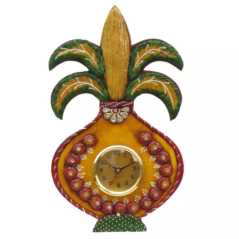 eCraftIndia Papier-Mache Kalash Clock
