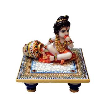 eCraftIndia Laddu Gopal on Blue Marble chowki 1