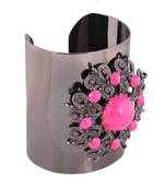 Lotus Crystal Rhodium Plating Cuff for Women