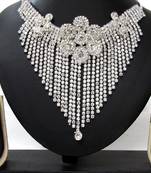 White Stone Party Wear Necklace Set