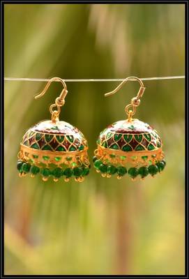 Oxisidised Multicolour jhumka earrings 1
