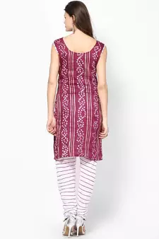 Magenta Cotton Dress Material