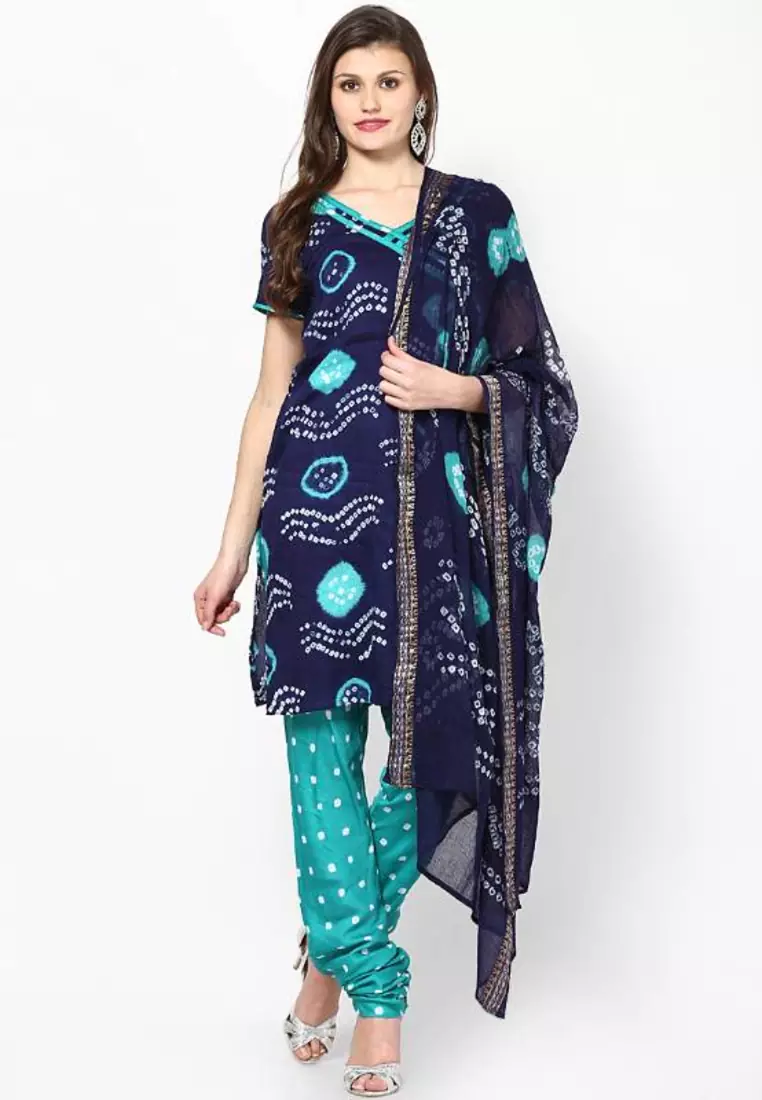 Ethnic Bandhni Design Cotton Dress Material