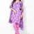 Amazing Pink Purple Bandhni Design Dress Material