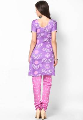 Amazing Pink Purple Bandhni Design Dress Material 2