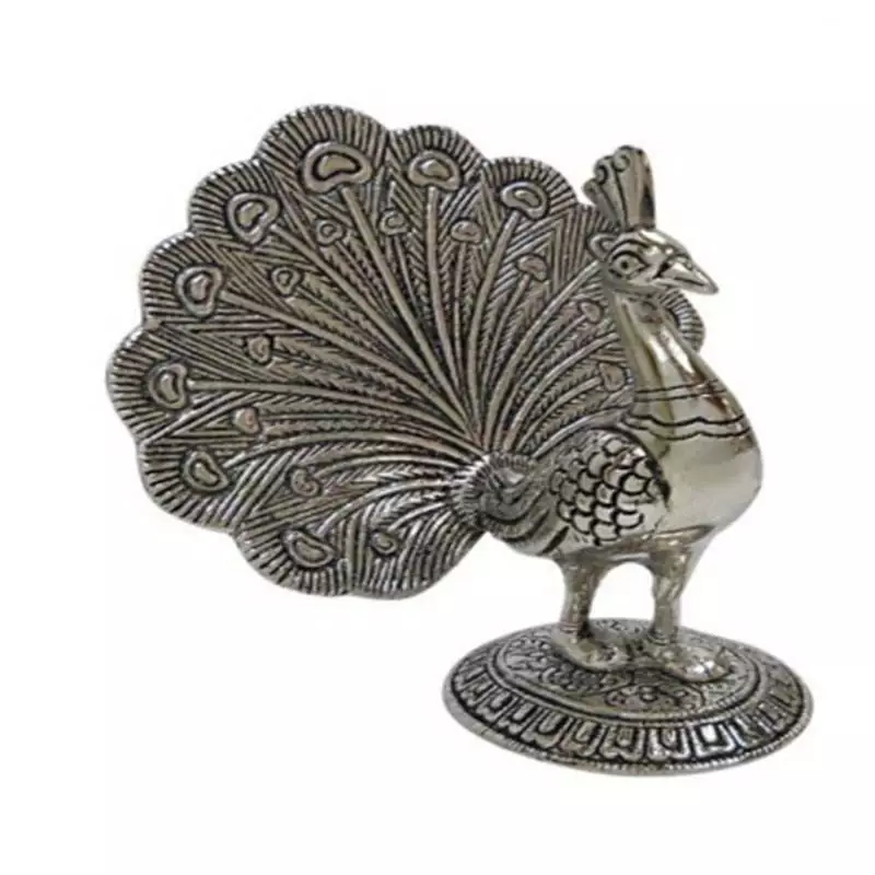 eCraftIndia White Metal Dancing Peocock