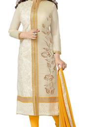 multicolor Chanderi printed semi stitiched salwar with dupatta