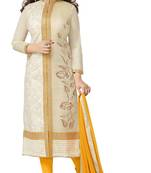 multicolor Chanderi printed semi stitiched salwar with dupatta