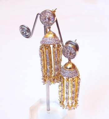Fine Cz Stud Jhumki Dangler Earring 1