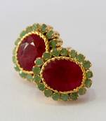 Beautiful Red N Green Stone Studded Tops From Hyderabad Jewels