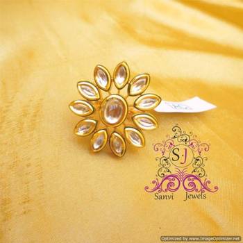 Kundan Meenakari Adjustable Ring 1