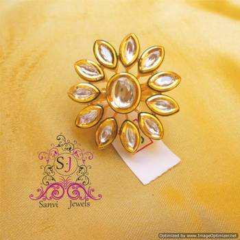 Kundan Meenakari Adjustable Ring 3