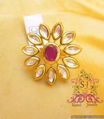 Kundan Meenakari Adjustable Ring