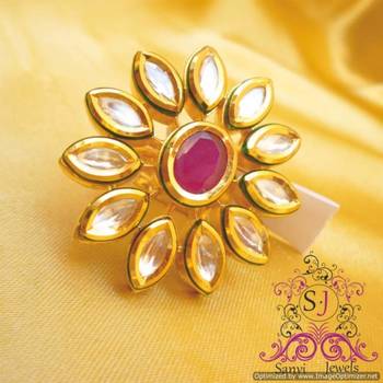 Kundan Meenakari Adjustable Ring 3