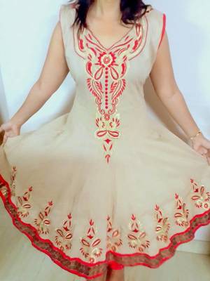 cotton anarkali pattern
