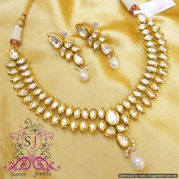 Kundan & Meenakari Gold Look Necklace Set 1