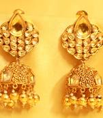 Antique Gold Look Kundan Fine Jhumka'S