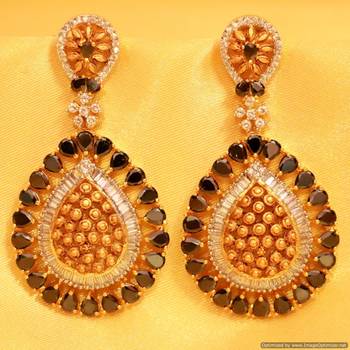 Antique Diamond Look Black Onyx Danglers 1