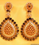 Antique Diamond Look Black Onyx Danglers