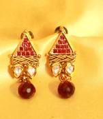 Ruby Kundan Polki Studs