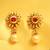 Ruby Gold Look Paisley Pearl Studs