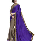 Multicolor embroidered jacquard saree with blouse