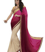 Multicolor embroidered chiffon saree with blouse