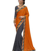Multicolor embroidered jacquard saree with blouse