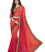 Multicolor embroidered jacquard saree with blouse