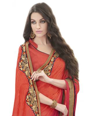 Multicolor embroidered jacquard saree with blouse 2