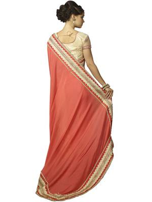 Multicolor embroidered silk saree with blouse 2