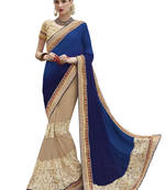 Multicolor embroidered jacquard saree with blouse