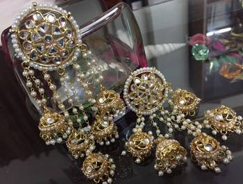 Kundan Real Look Gold Foil  Big Danglers 1