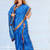 azure blue woven art silk brahaman ready made nauvari saree