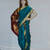 peacock blue woven art silk brahaman ready made nauvari saree