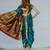 peacock blue woven art silk brahaman ready made nauvari saree